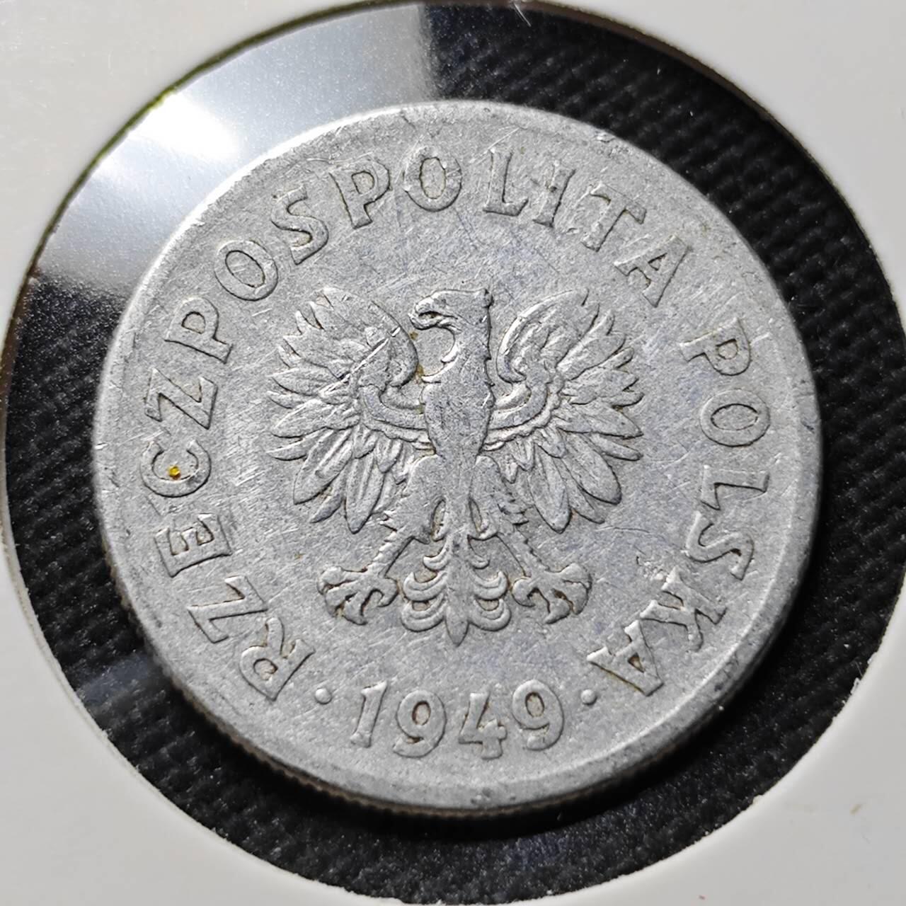 KK钱币收藏小铺  第406期 2月预留时间 周末发货  1949波兰50格罗申 少见年份