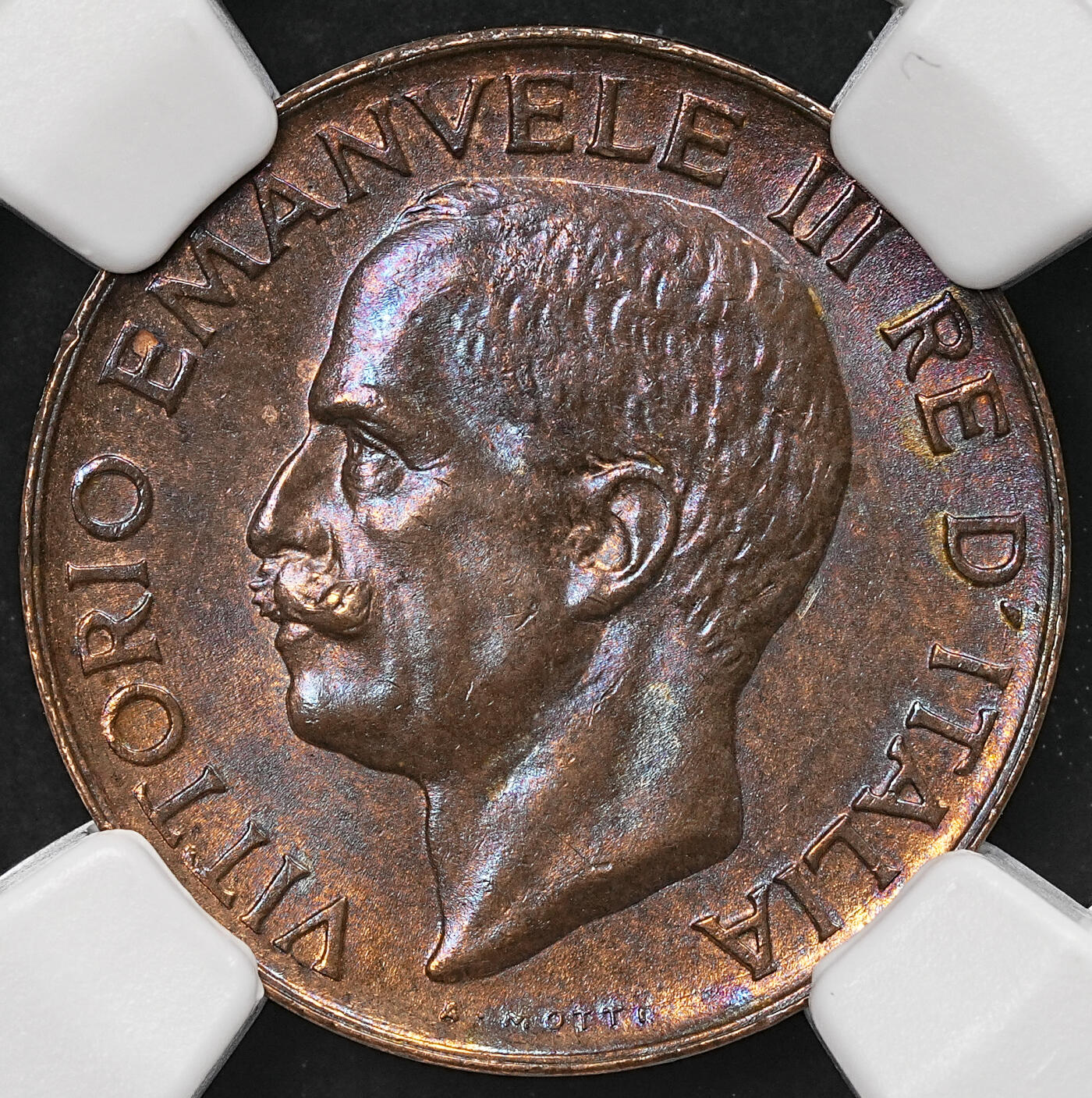 修遠堂世界钱币第109期 NGC MS64BN 1923年意大利5分铜币