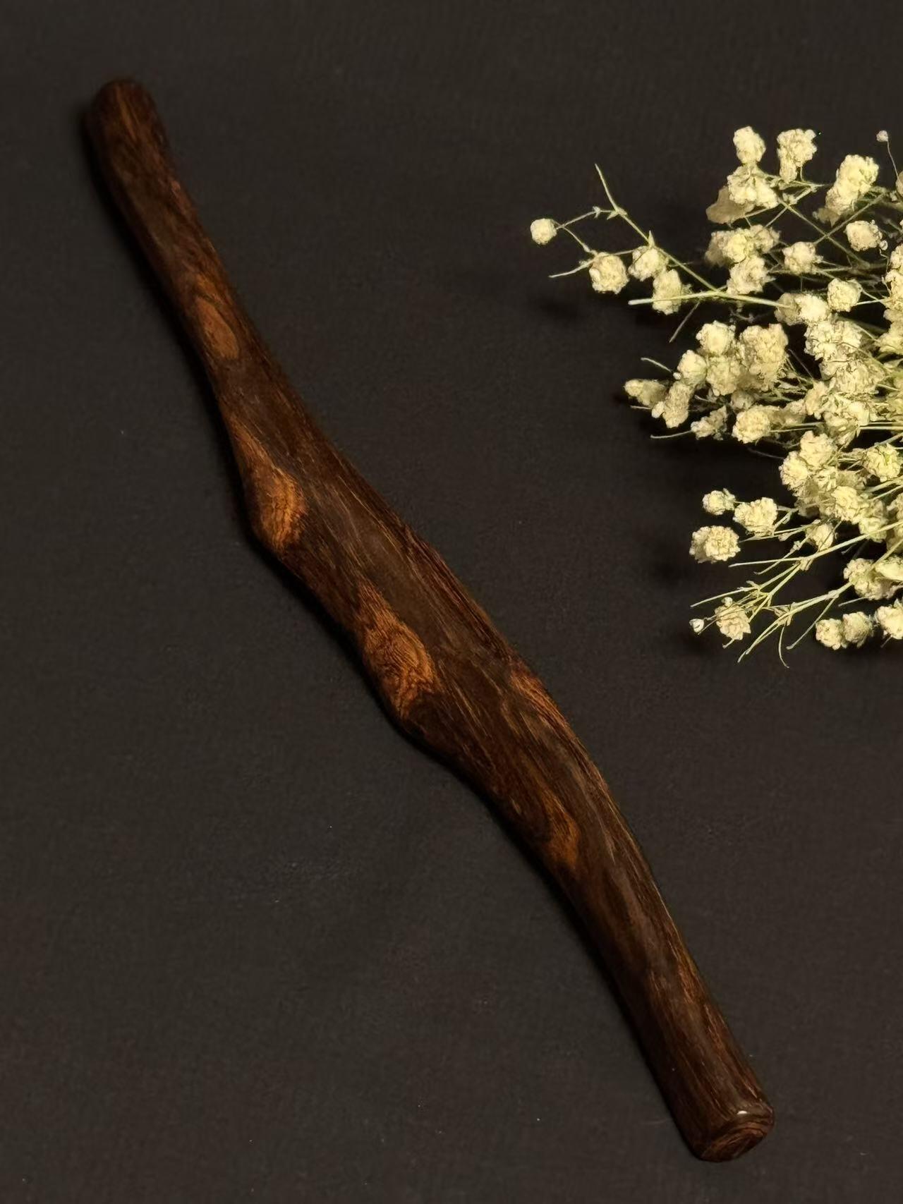 零元拍：NO.2海南黄花梨紫梨随形文玩把玩棍，尺寸约：31/1.6CM