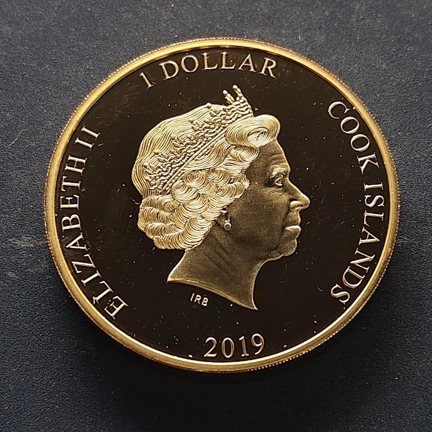 【全场包邮】纯粹捡漏拍515场 库克群岛2019年1元英国统帅系列反抗罗马统治领袖布狄卡女王精制镀金加厚50克纪念币