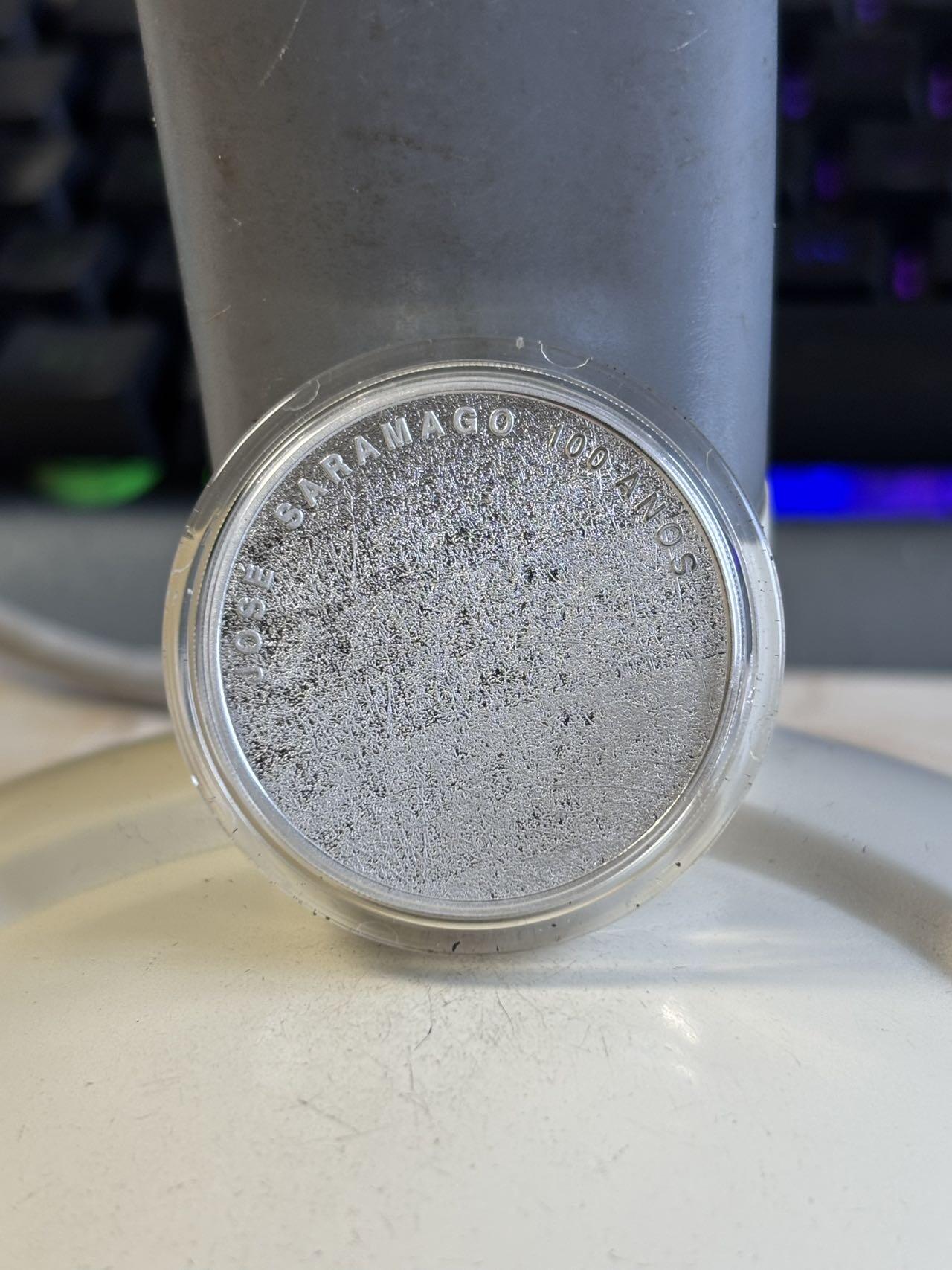 第195期拍卖 葡萄牙2022年何塞·萨拉马戈诞生百年精制纪念银币13.5克，925银，发行30000枚