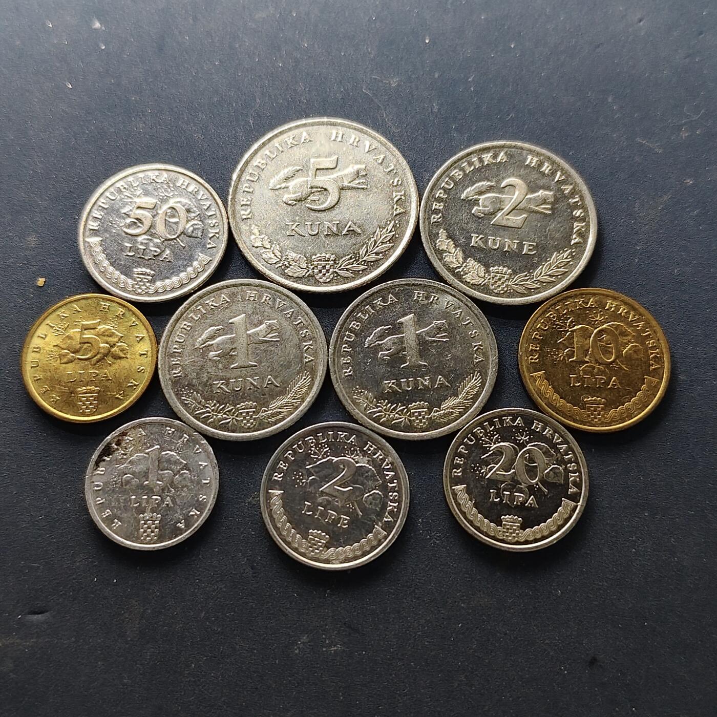 【全场包邮】纯粹捡漏拍514场 克罗地亚1993-2013年10枚套币-含2004年货币诞生十周年纪念币