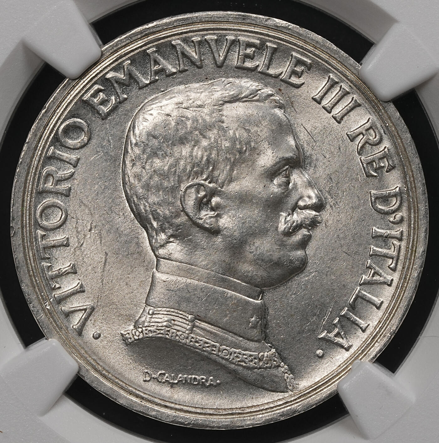 修遠堂世界钱币第109期 NGC MS62 1915年意大利马车2里拉银币