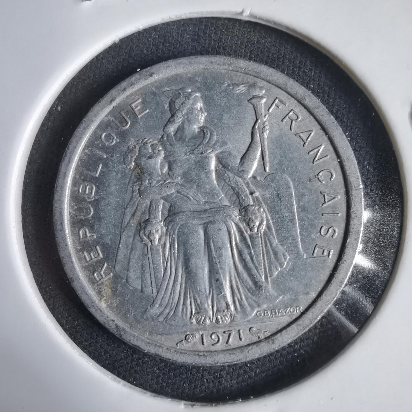 沼泽如烟--第1031场 法属新喀里多尼亚1971年1法郎