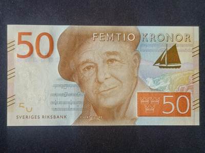 【游宝拍卖】丙午马年第15期 - 瑞典-50克朗【永恒号 B590399386 全新UNC】