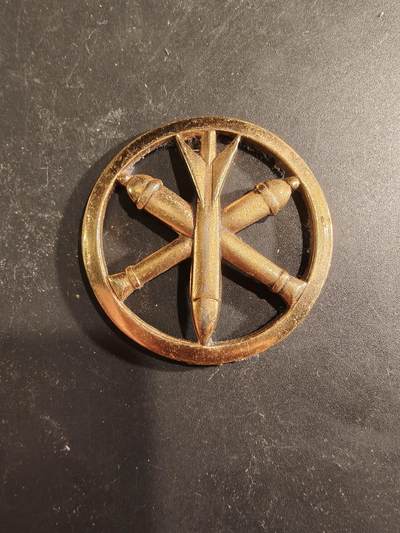 老王徽章第189期 - 法国炮兵贝雷帽徽   金色