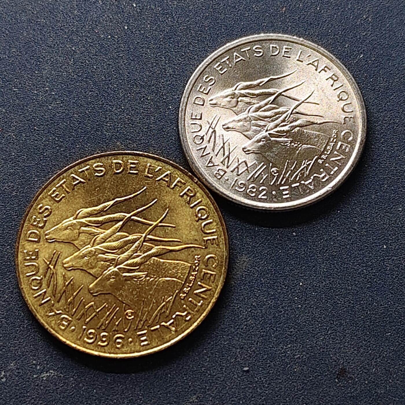 【全场包邮】纯粹捡漏拍514场 中非国家1982-1996年好品相散币2枚一组