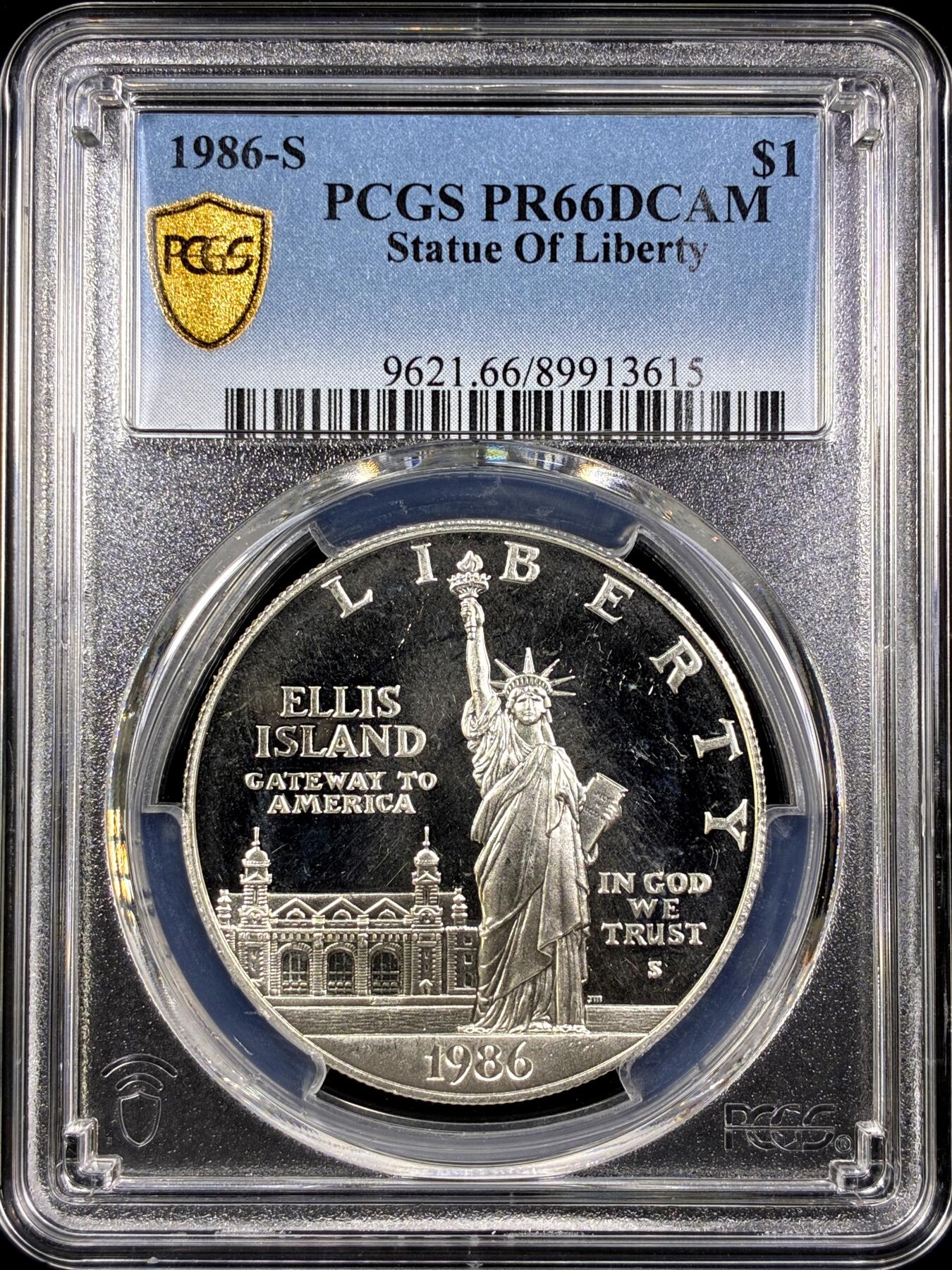 【雨安】【直播拍卖】【第0130期-评级币章】2026-03-28 周六 19:30 (金价981.33, 银价17.11) [评级现代] USA 美国 纪念币 1美元 1986年 自由女神 PCGS-PR66DCAM 精制币