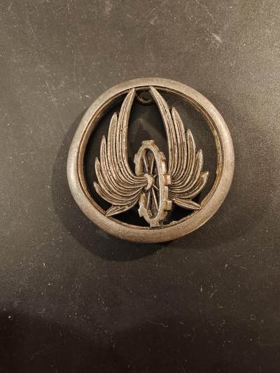 老王徽章第189期 - 法国铁路运输兵贝雷帽徽   银色