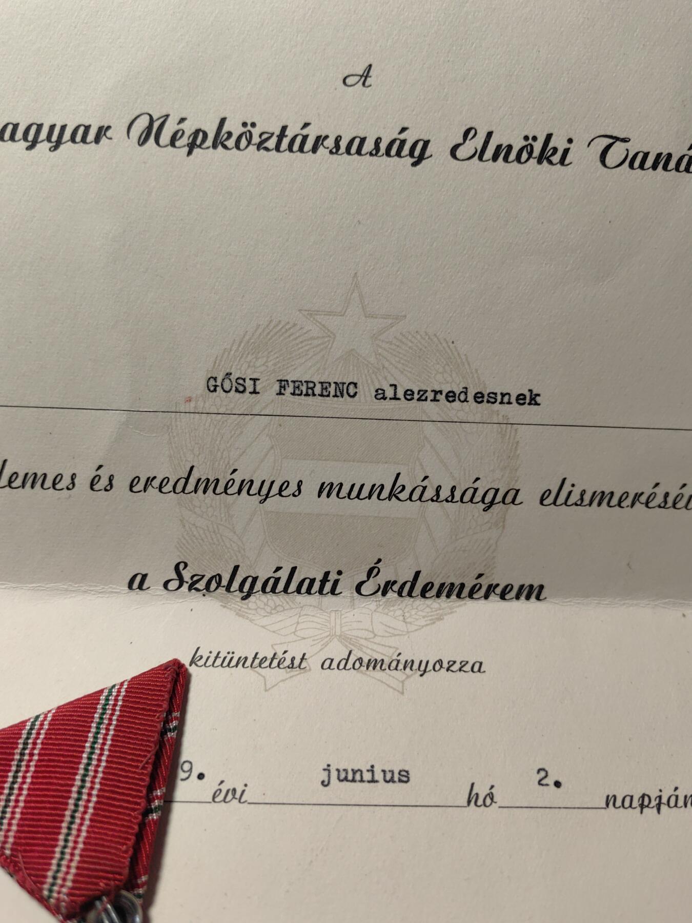 靖甫拍卖第七场 匈牙利优秀服役勋章带证