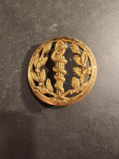 老王徽章第189期 - 法国军医贝雷帽徽   金色