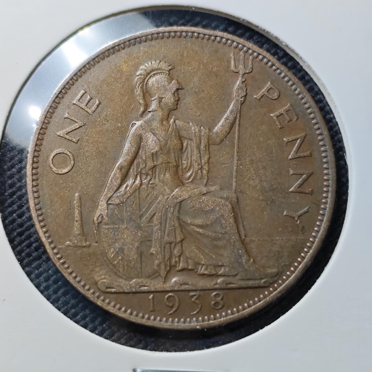 KK钱币收藏小铺  第406期 2月预留时间 周末发货  1938英国1便士铜币