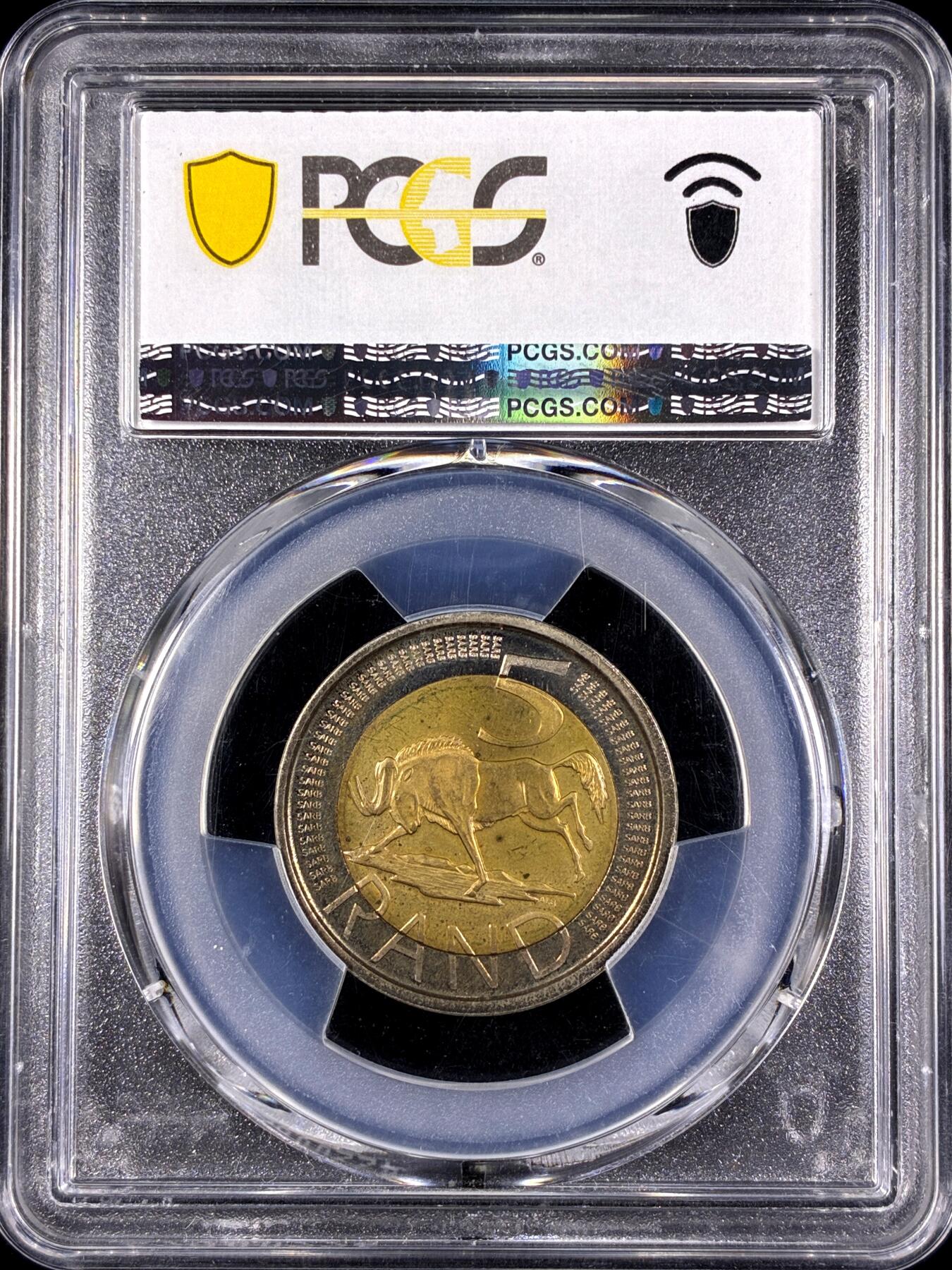 【雨安】【直播拍卖】【第0130期-评级币章】2026-03-28 周六 19:30 (金价981.33, 银价17.11) [评级现代] South Africa 南非 5兰特 2007年 PCGS-PR66DCAM 精制币