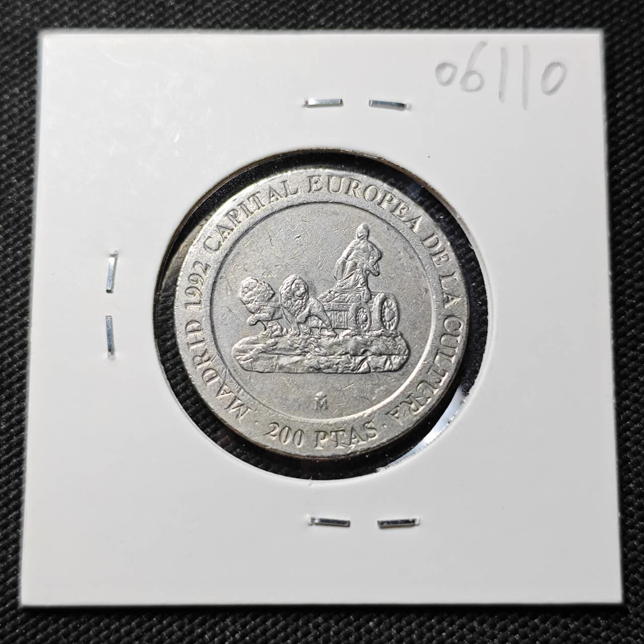 KK钱币收藏小铺  第406期 2月预留时间 周末发货  西班牙200比塞塔纪念币