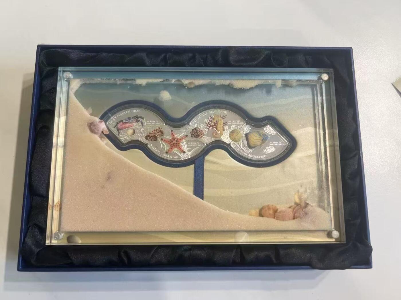 ❤️【币观天下】❤️ 第346期钱币拍卖场- 2026.3.27周五晚上6点半场 长期征集拍品  柬埔寨2014年海洋动物拼图精制银币套装总共4枚面值3000瑞尔发行量3000陶纯银62克