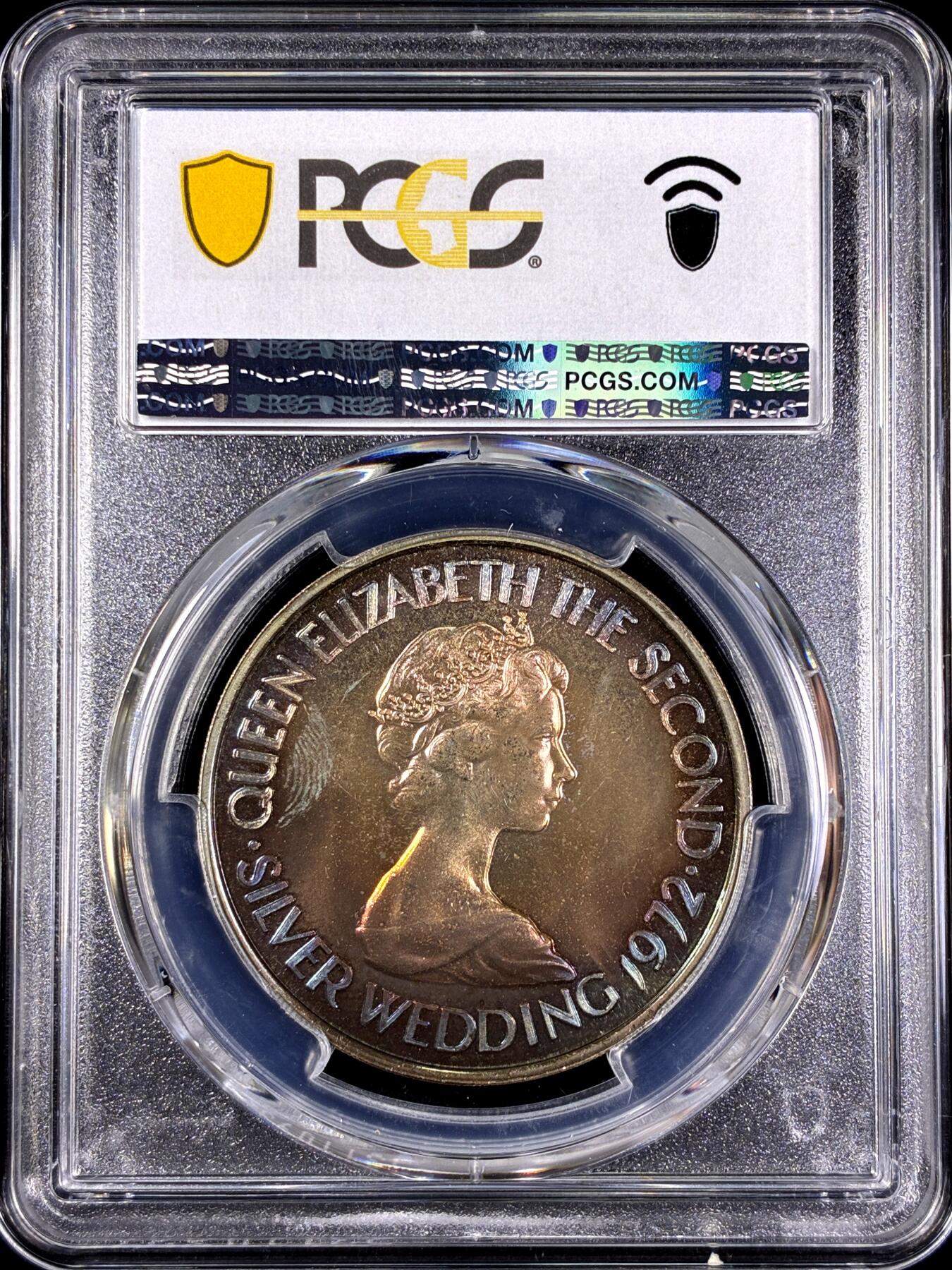 【雨安】【直播拍卖】【第0130期-评级币章】2026-03-28 周六 19:30 (金价981.33, 银价17.11) [评级现代] Jersey 泽西 2镑 1972年 银婚  PCGS-MS67