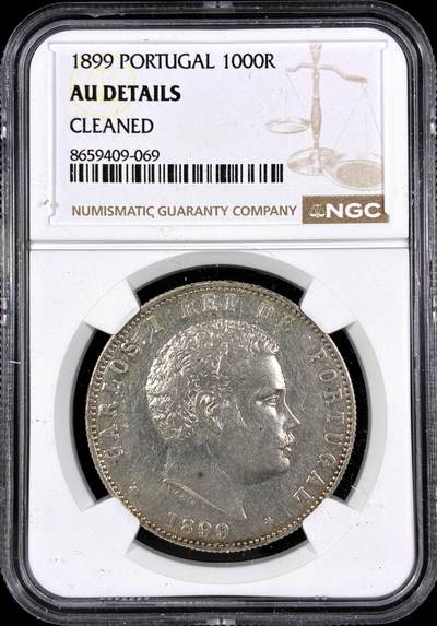 【雨安】【直播拍卖】【第0130期-评级币章】2026-03-28 周六 19:30 (金价981.33, 银价17.11) - [评级欧洲] Portugal 葡萄牙 1000瑞斯 1899年 卡洛斯一世  NGC-AU