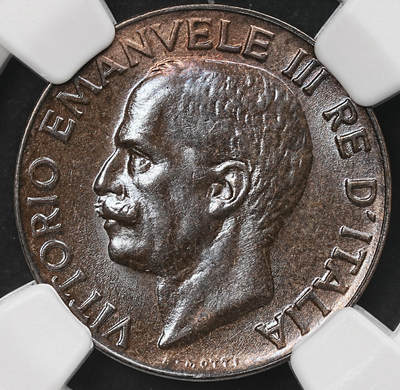 修遠堂世界钱币第109期 - NGC MS64BN 1927年意大利5分铜币