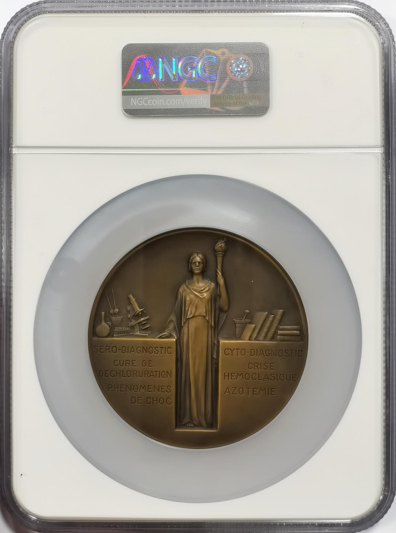 博洋堂“芳菲春韵”3月精品大拍专场暨第166期（全场包邮） NGC MS65 法国费利克斯·维达尔教授纪念大铜章，著名医生和微生物学家，68mm