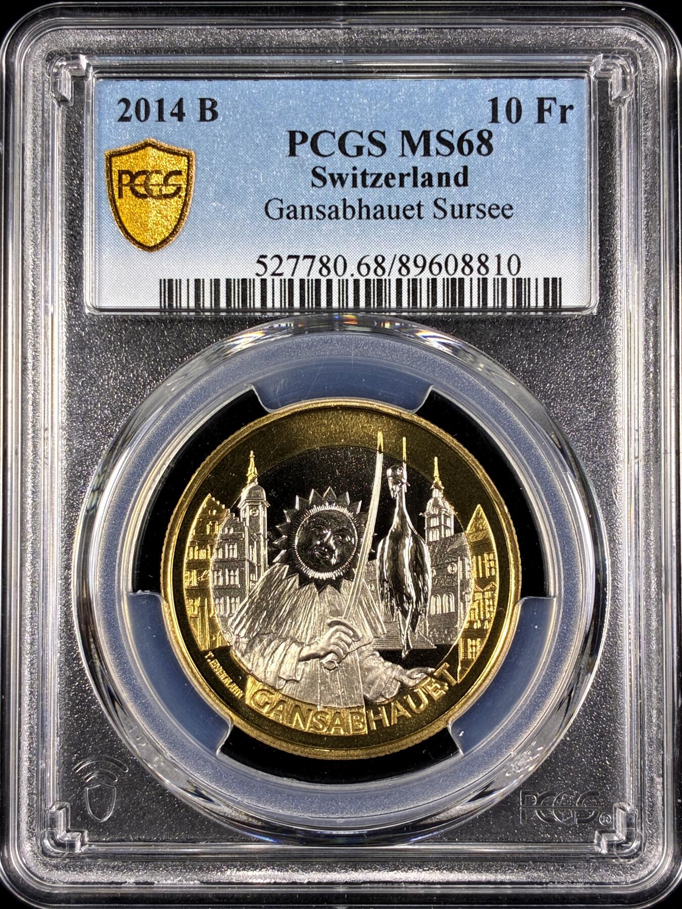 【雨安】【直播拍卖】【第0130期-评级币章】2026-03-28 周六 19:30 (金价981.33, 银价17.11) [评级现代] Switzerland 瑞士 10法郎 2014年 古老习俗