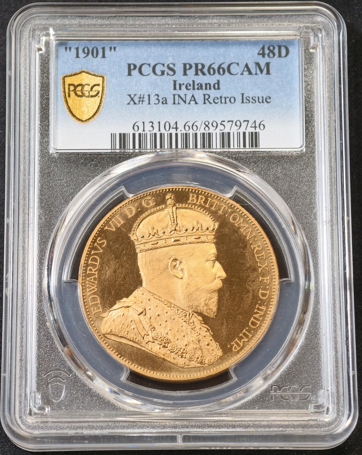 甄臻铺-世界币章拍卖（第56期），送拍享返佣金等优惠多多 PCGS-PR66CAM 大英帝国1901-48D精制 爱七复古版铜币 425铸造量 季军分 CAMEO状态