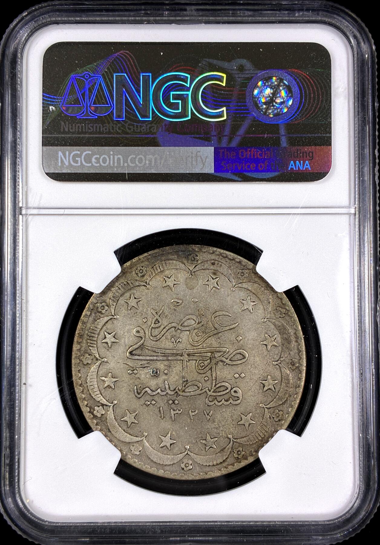 【雨安】【直播拍卖】【第0130期-评级币章】2026-03-28 周六 19:30 (金价981.33, 银价17.11) [评级欧洲] Turkey 土耳其 奥斯曼帝国 穆罕默德五世 20K AH1327//10  NGC-XF