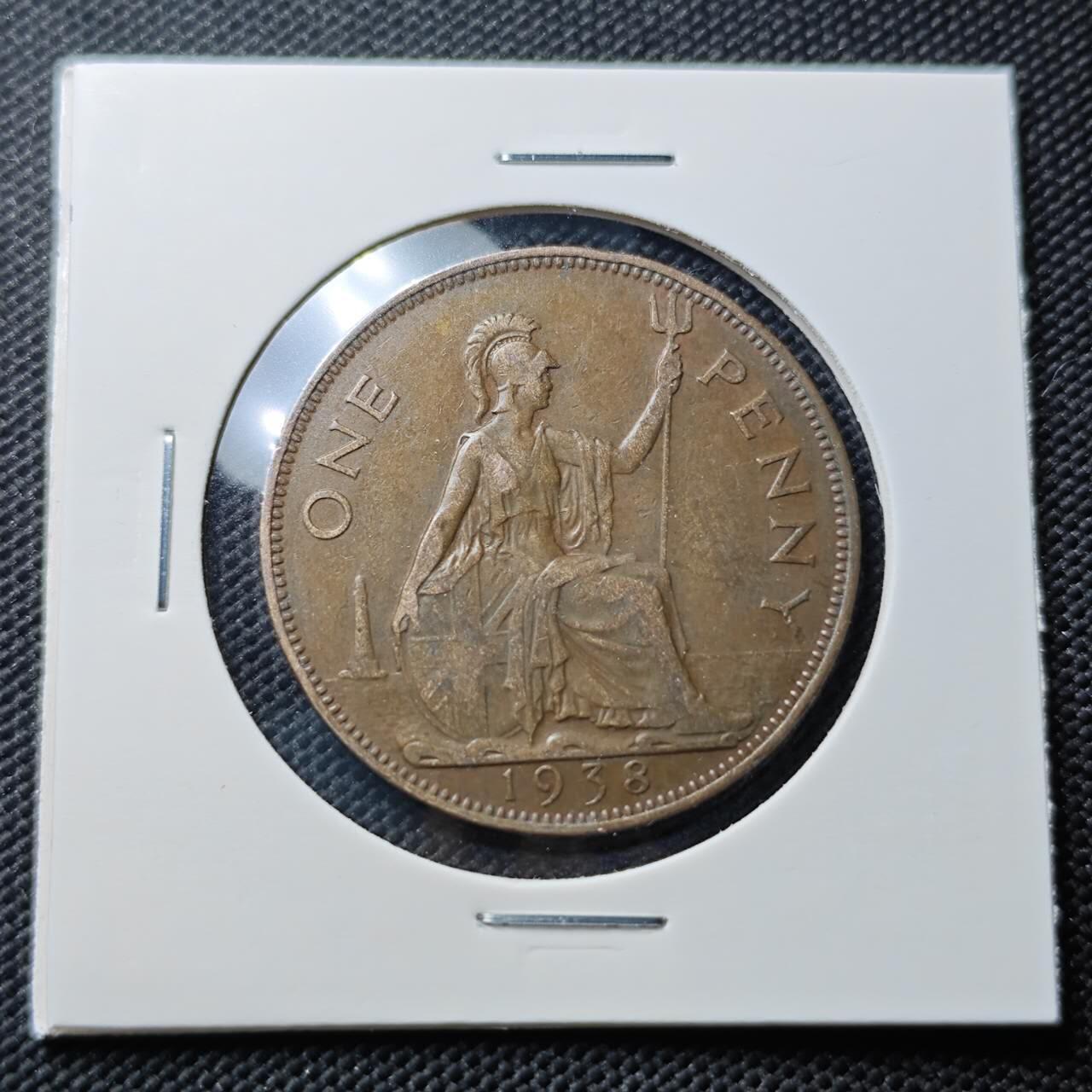 KK钱币收藏小铺  第406期 2月预留时间 周末发货  1938英国1便士铜币