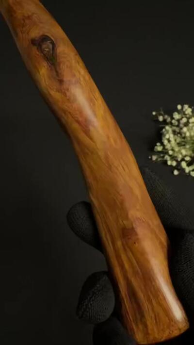 零元拍：NO.5海南黄花梨随形文玩把玩棍，尺寸约：40/3.7/2.4CM