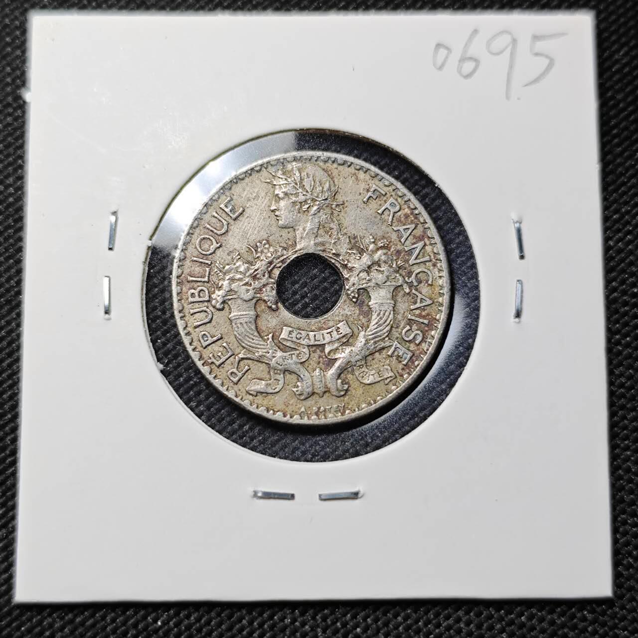 KK钱币收藏小铺  第406期 2月预留时间 周末发货  1930法属印支5分镍币 少年份