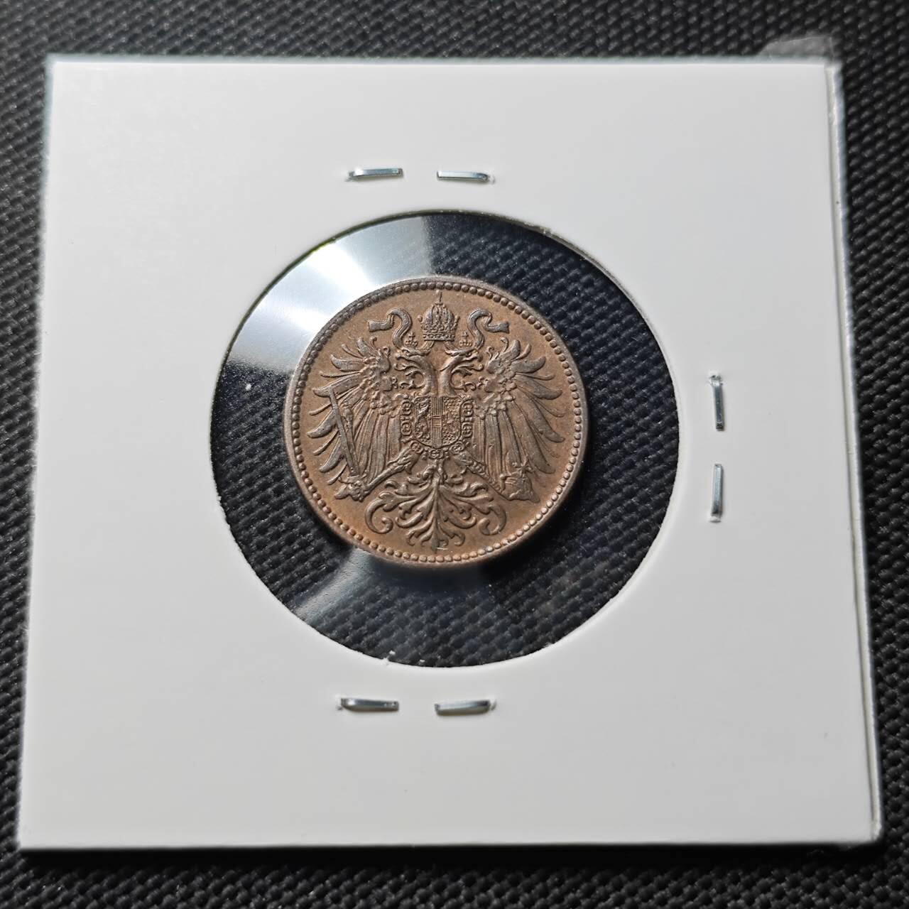 KK钱币收藏小铺  第406期 2月预留时间 周末发货  1912奥地利2格罗申铜币 好品