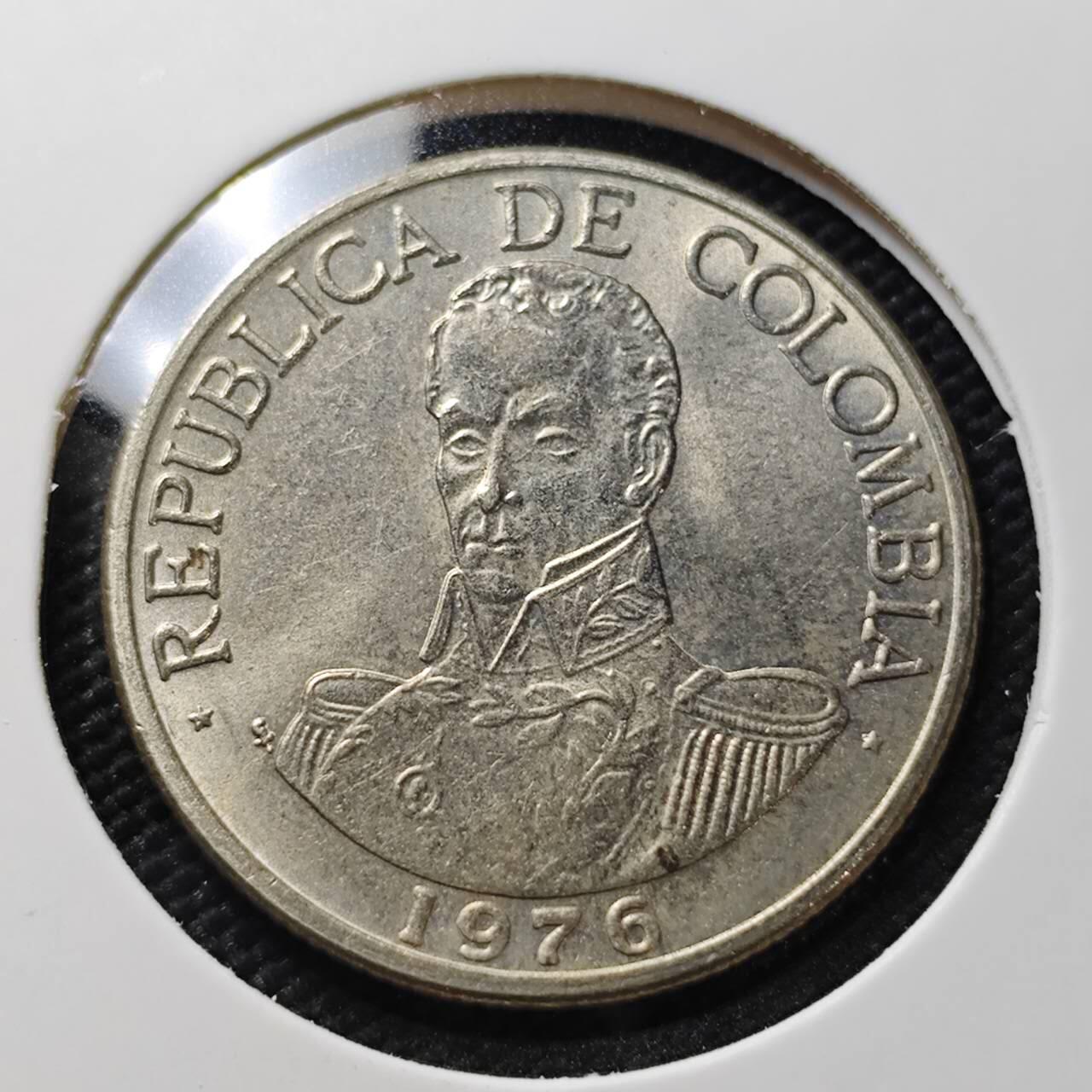KK钱币收藏小铺  第407期 2月预留时间 周末发货  1976哥伦比亚1比索