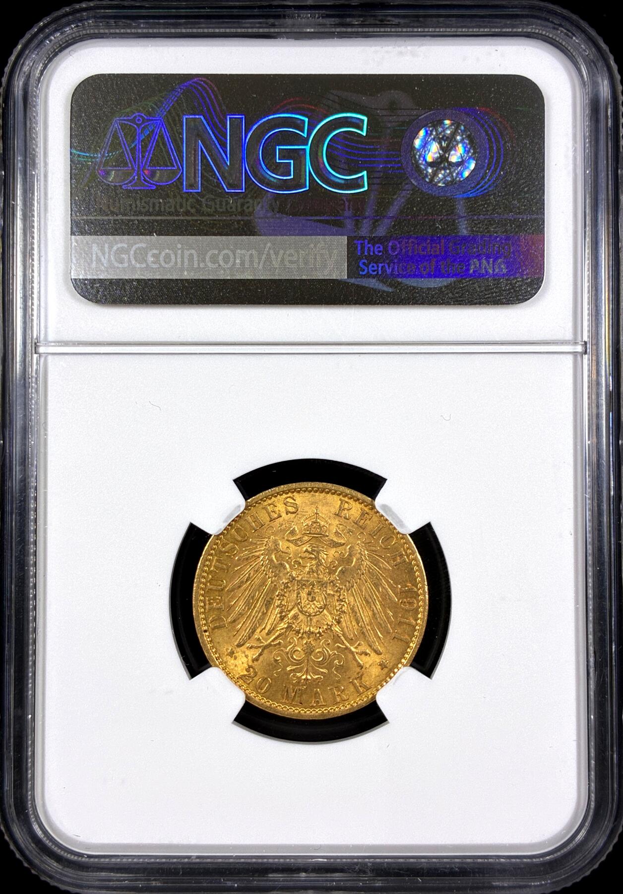 【雨安】【直播拍卖】【第0130期-评级币章】2026-03-28 周六 19:30 (金价981.33, 银价17.11) [评级金铂] Germany [金币] 德国 帝国 J.252 Prussia普鲁士 20马克 (1890-1913) 威廉二世 1911年  NGC-MS63