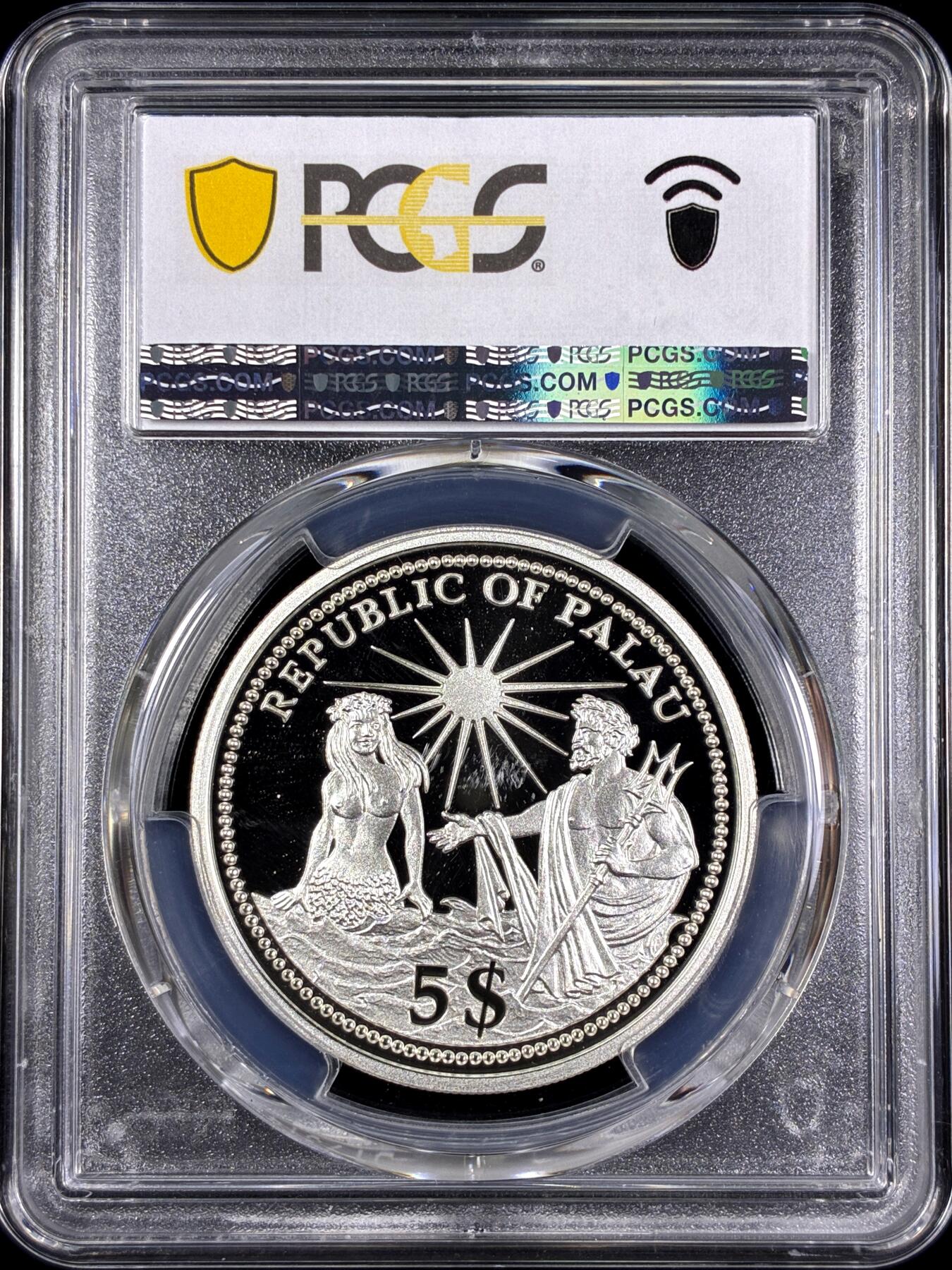 【雨安】【直播拍卖】【第0130期-评级币章】2026-03-28 周六 19:30 (金价981.33, 银价17.11) [评级现代] Palau 帕劳 5元 1994年 独立 PCGS-PR69DCAM 精制币