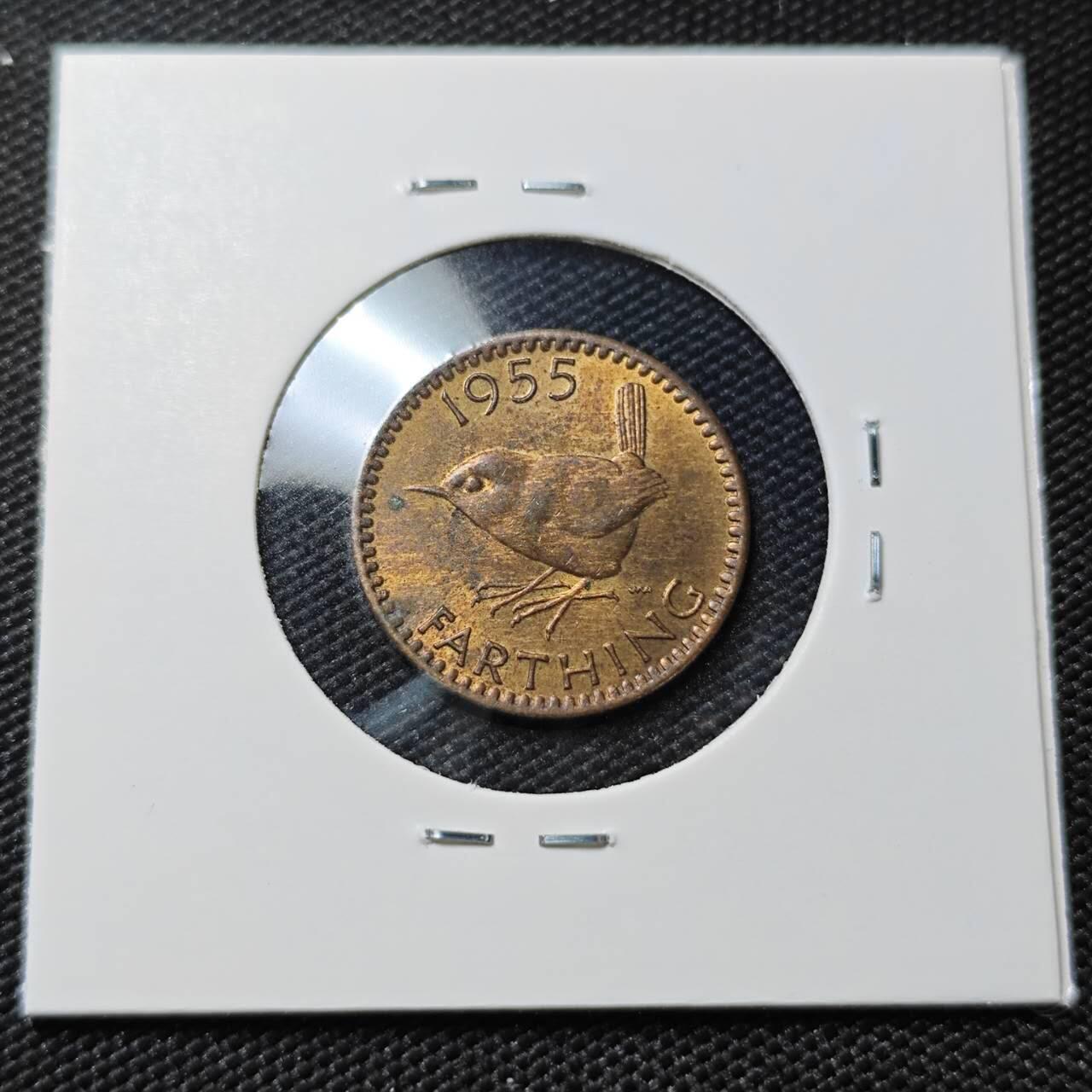 KK钱币收藏小铺  第407期 2月预留时间 周末发货  1955英国1法新铜币 好品