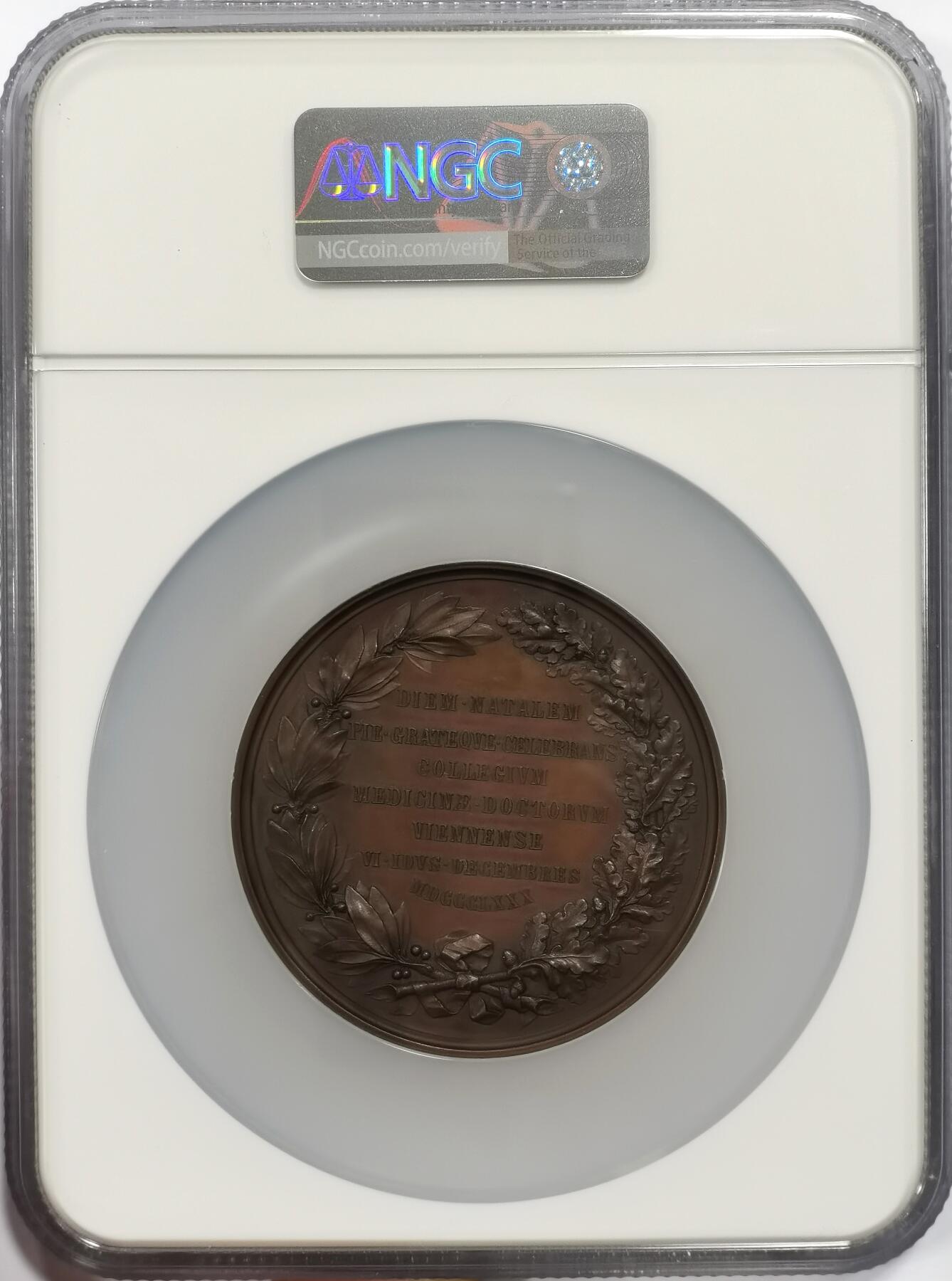 博洋堂“芳菲春韵”3月精品大拍专场暨第166期（全场包邮） NGC MS62BN 奥地利1880年约瑟夫·赫特尔诞辰70周年纪念大铜章