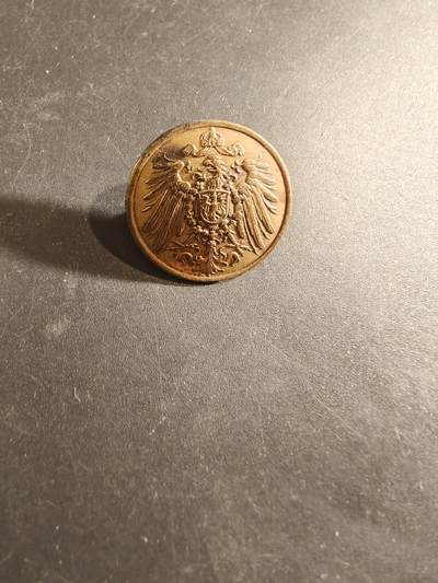 老王徽章第189期 - 德国一战普鲁士王国陆军制服铜扣     23mm