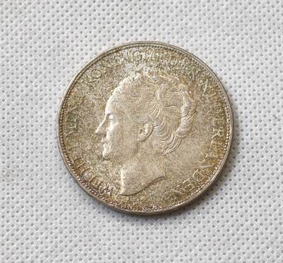 甄臻铺-世界币章拍卖（第56期），送拍享返佣金等优惠多多 - 1931 荷兰威廉敏娜 2.5盾，落日彩包浆，十分耀眼