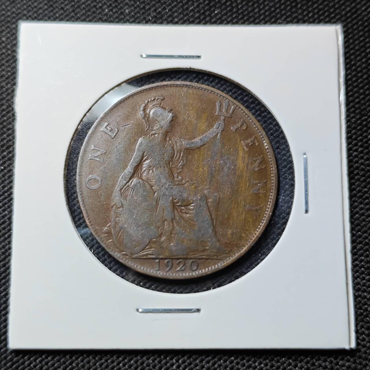 KK钱币收藏小铺  第406期 2月预留时间 周末发货  1920英国1便士铜币