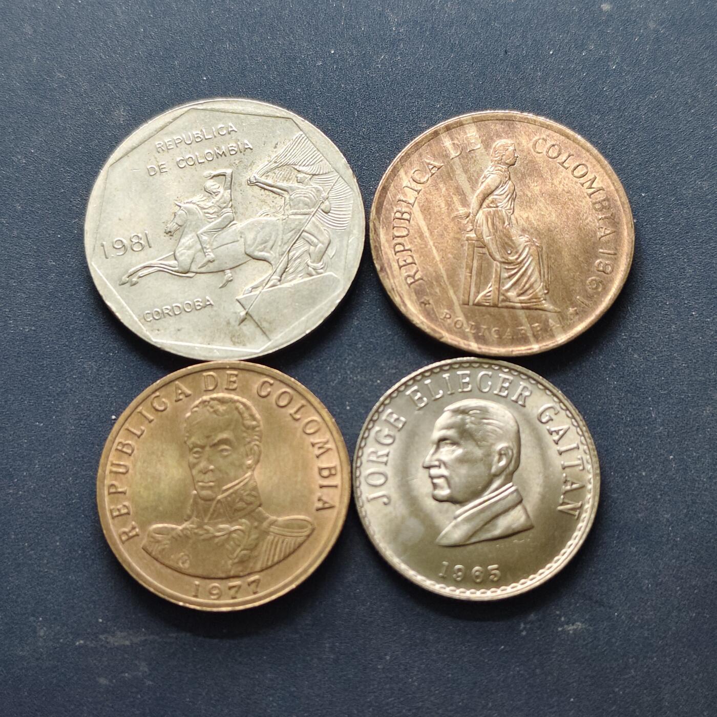 【全场包邮】纯粹捡漏拍514场 哥伦比亚1965-1981年散币4枚一组