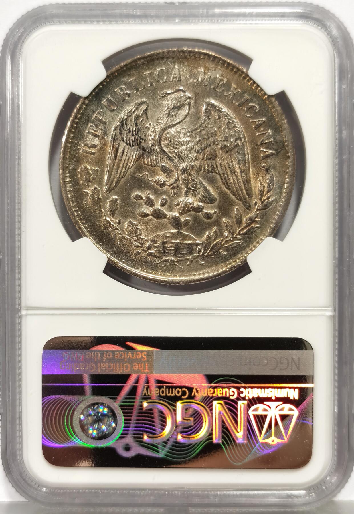 博洋堂“芳菲春韵”3月精品大拍专场暨第166期（全场包邮） NGC MS62 墨西哥1902年FZ版鹰洋1比索银币 浅黄彩转光不错