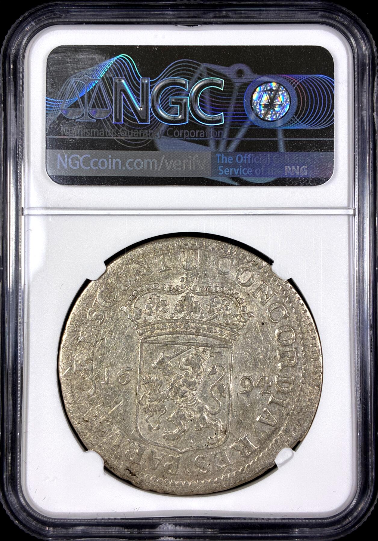 【雨安】【直播拍卖】【第0130期-评级币章】2026-03-28 周六 19:30 (金价981.33, 银价17.11) [评级欧洲] Netherlands 荷兰 共和国 杜卡特 早期版 荷兰省 1694年  NGC-AU 早期版的杜卡特很少, 受限于工艺, 荷兰省版是所有早期版中打制最规整好看的