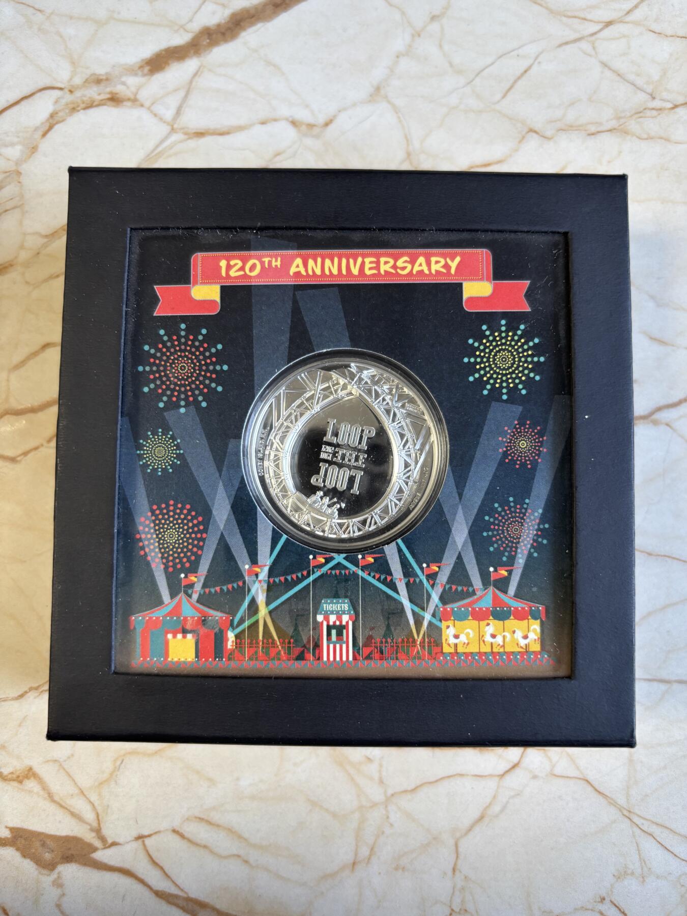 第194期拍卖 库克2021年摩天轮双面高浮雕1盎司纪念银币，999银，发行1901枚