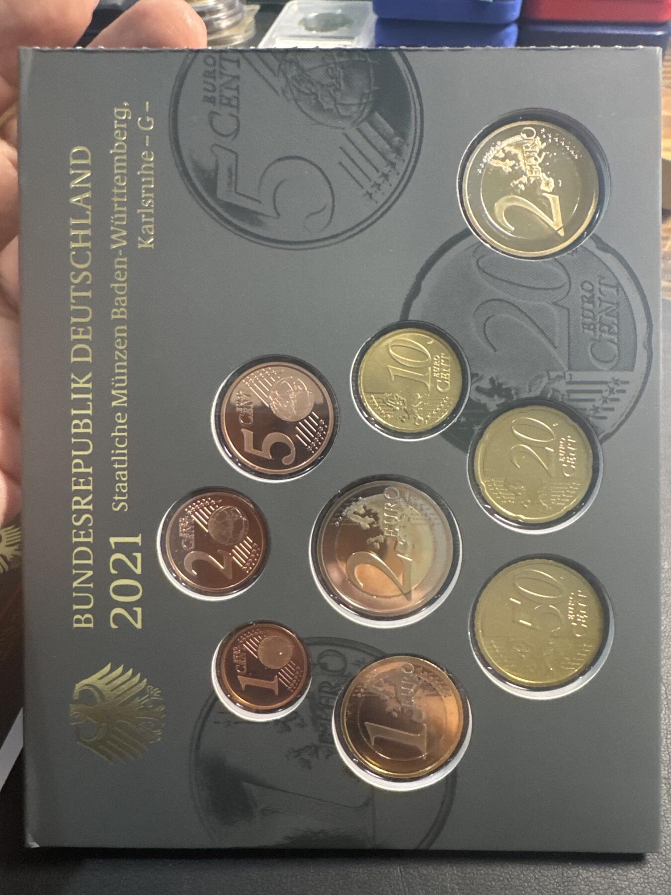 ❤️【币观天下】❤️ 第346期钱币拍卖场- 2026.3.27周五晚上6点半场 长期征集拍品  德国2021年 精制套币带一枚2欧元萨克森安哈特州纪念币 G厂 稀少年份