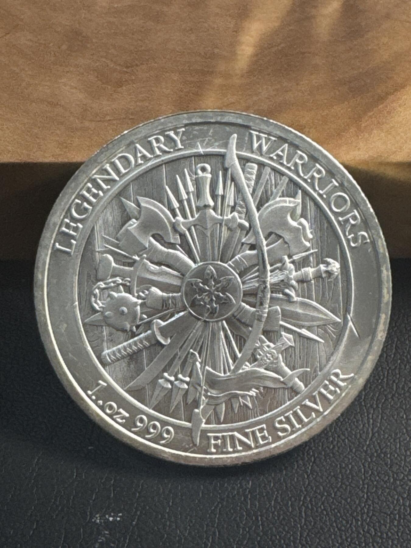 ❤️【币观天下】❤️ 第346期钱币拍卖场- 2026.3.27周五晚上6点半场 长期征集拍品  美国2024年传奇战士系列阿喀琉斯1盎司纪念银章，999银