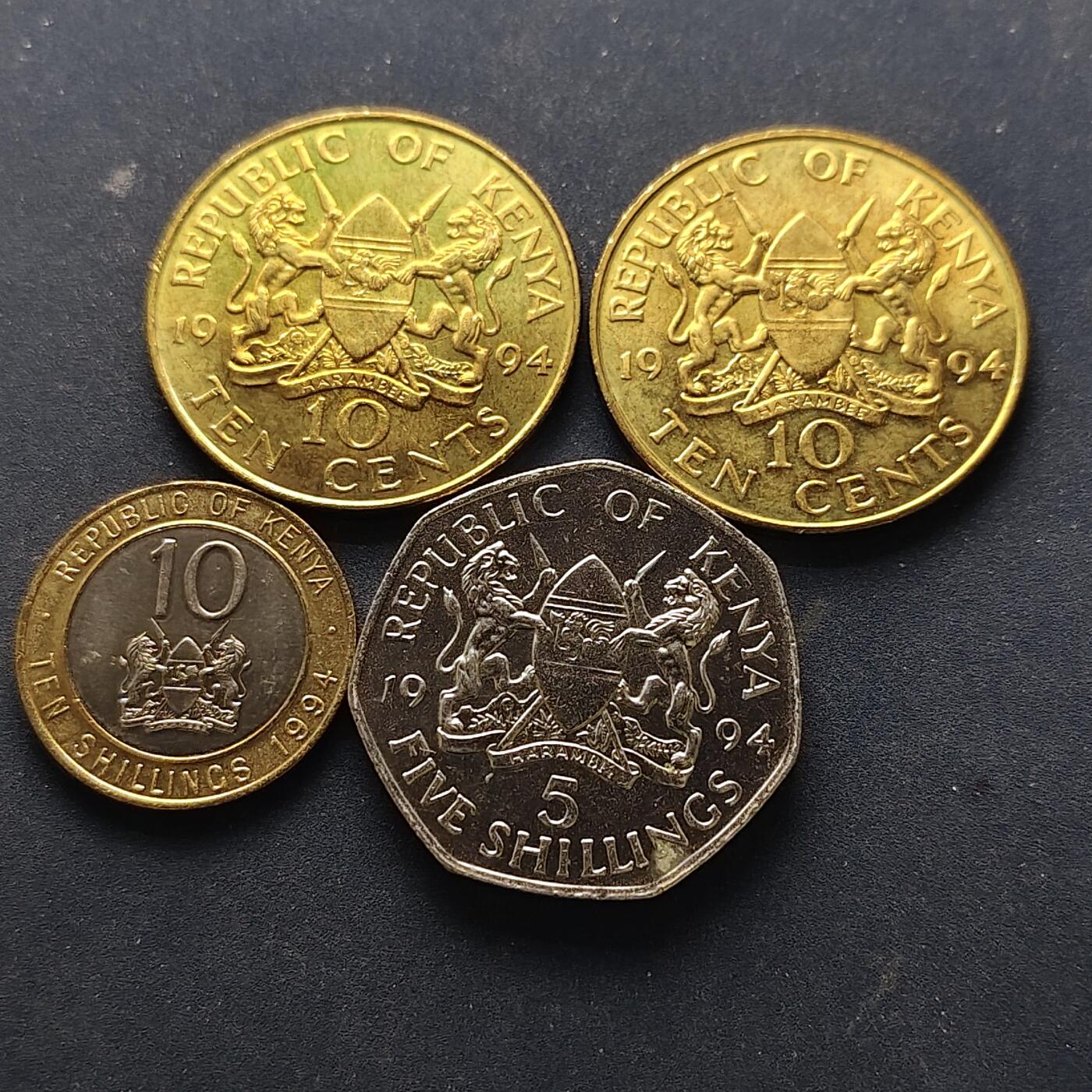 【全场包邮】纯粹捡漏拍514场 肯尼亚1994年总统丹尼尔·阿拉普·莫伊散币4枚一组