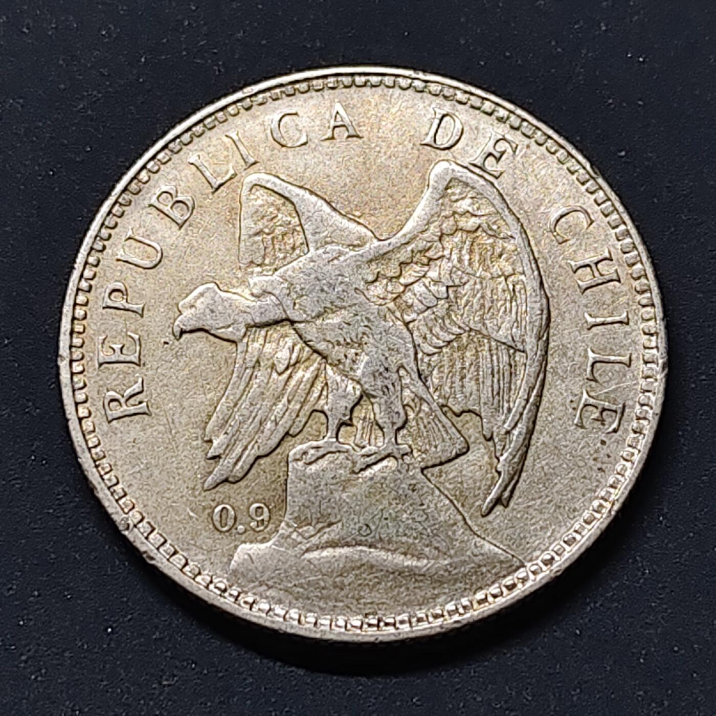 【全场包邮】纯粹捡漏拍515场 智利1910年秃鹫1比索银币【31.5毫米12克90%】