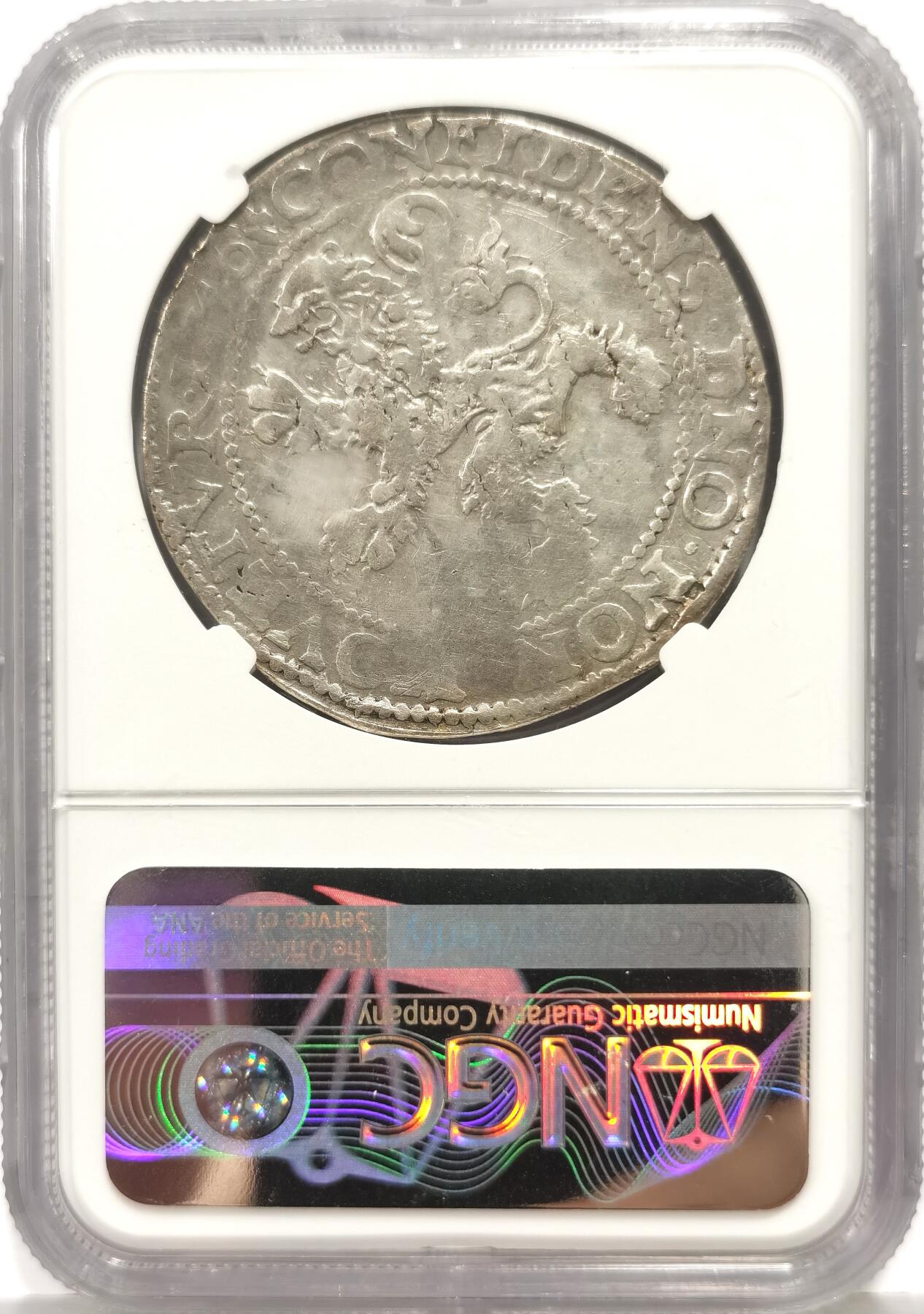 博洋堂“芳菲春韵”3月精品大拍专场暨第166期（全场包邮） NGC XF 荷兰西弗里斯兰省1640年武士狮子大银币，常见普遍弱打，这枚人像与狮子细节打的不错