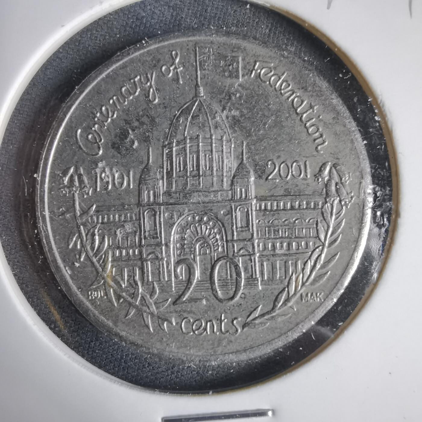 沼泽如烟--第1031场 澳大利亚2001年20分纪念币