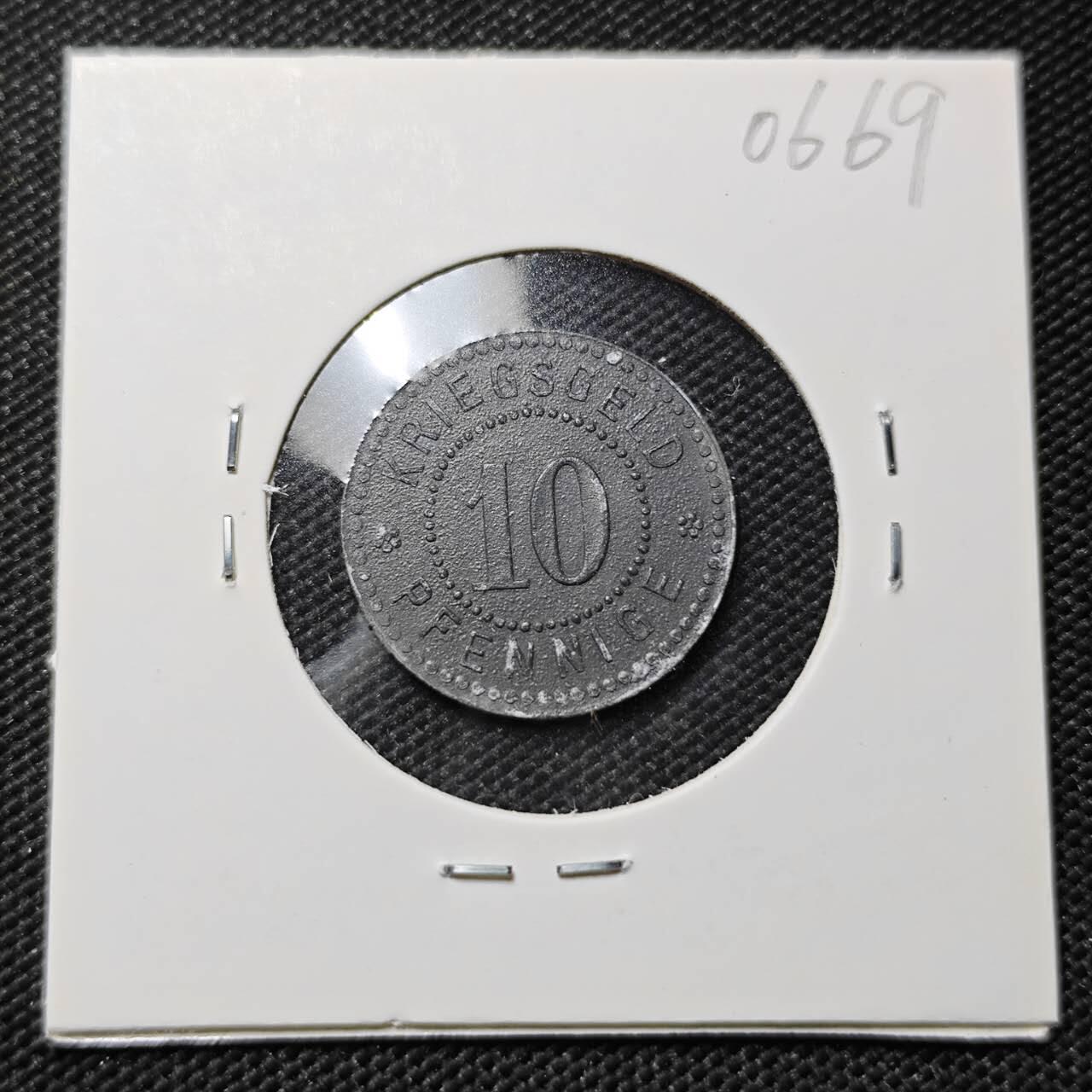 KK钱币收藏小铺  第406期 2月预留时间 周末发货  德紧10芬尼代币