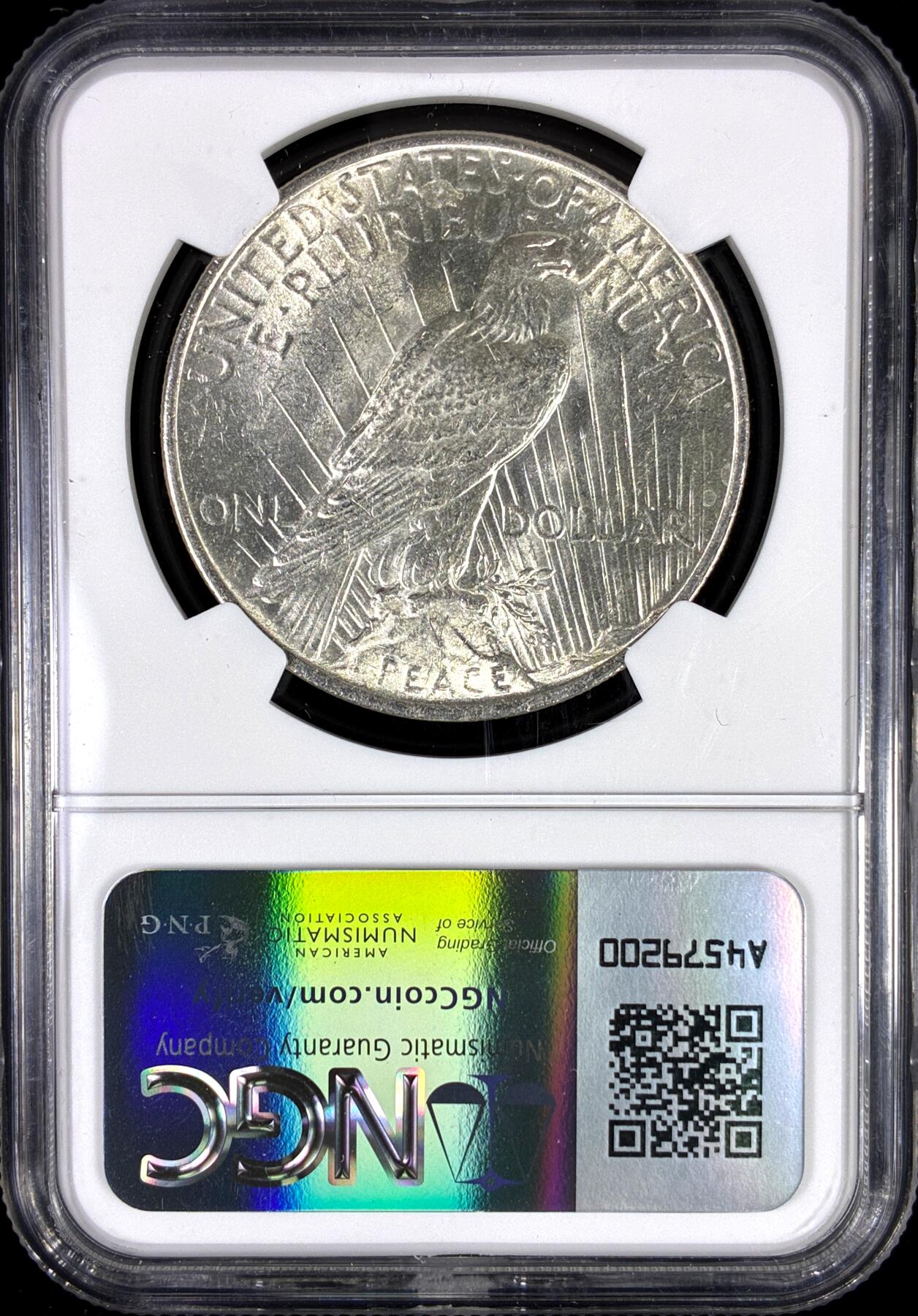 【雨安】【直播拍卖】【第0130期-评级币章】2026-03-28 周六 19:30 (金价981.33, 银价17.11) [评级美洲] USA 美国 1美元 (1921-1935) 和平鸽 1923年  NGC-MS61